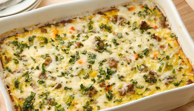 Sausage and Spinach bake